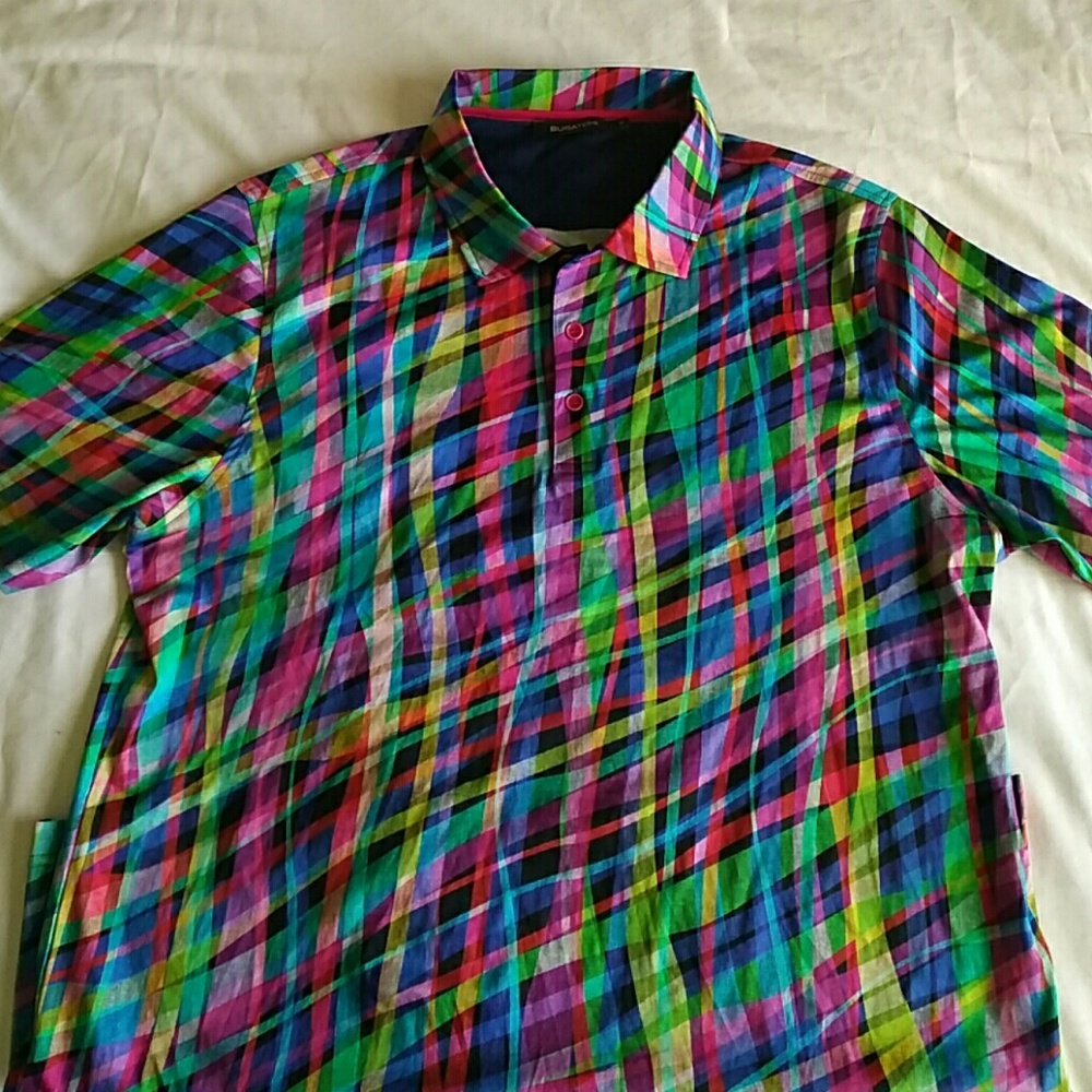 Lk New Mens Bugatchi Polo Shirt LG